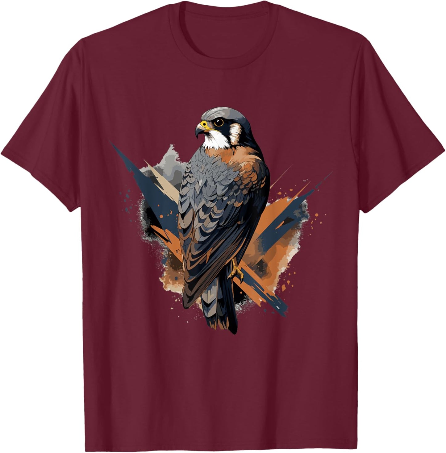American Kestrel Bird Geometric Patten Art,Cute Kestrel Lov T-Shirt - T-Shirt | Maroon