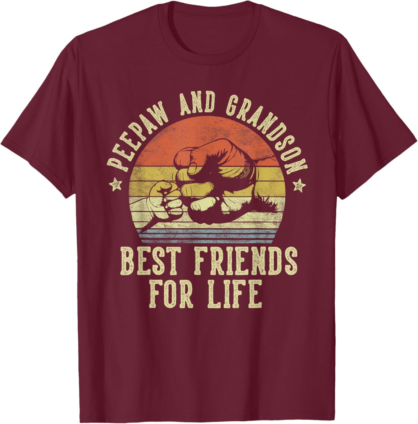 Peepaw and Grandson Best Friends for Life Funny Peepaw T-Shirt - T-Shirt | Maroon