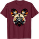 Geometric Art African Wild Dog T-Shirt - T-Shirt | Maroon