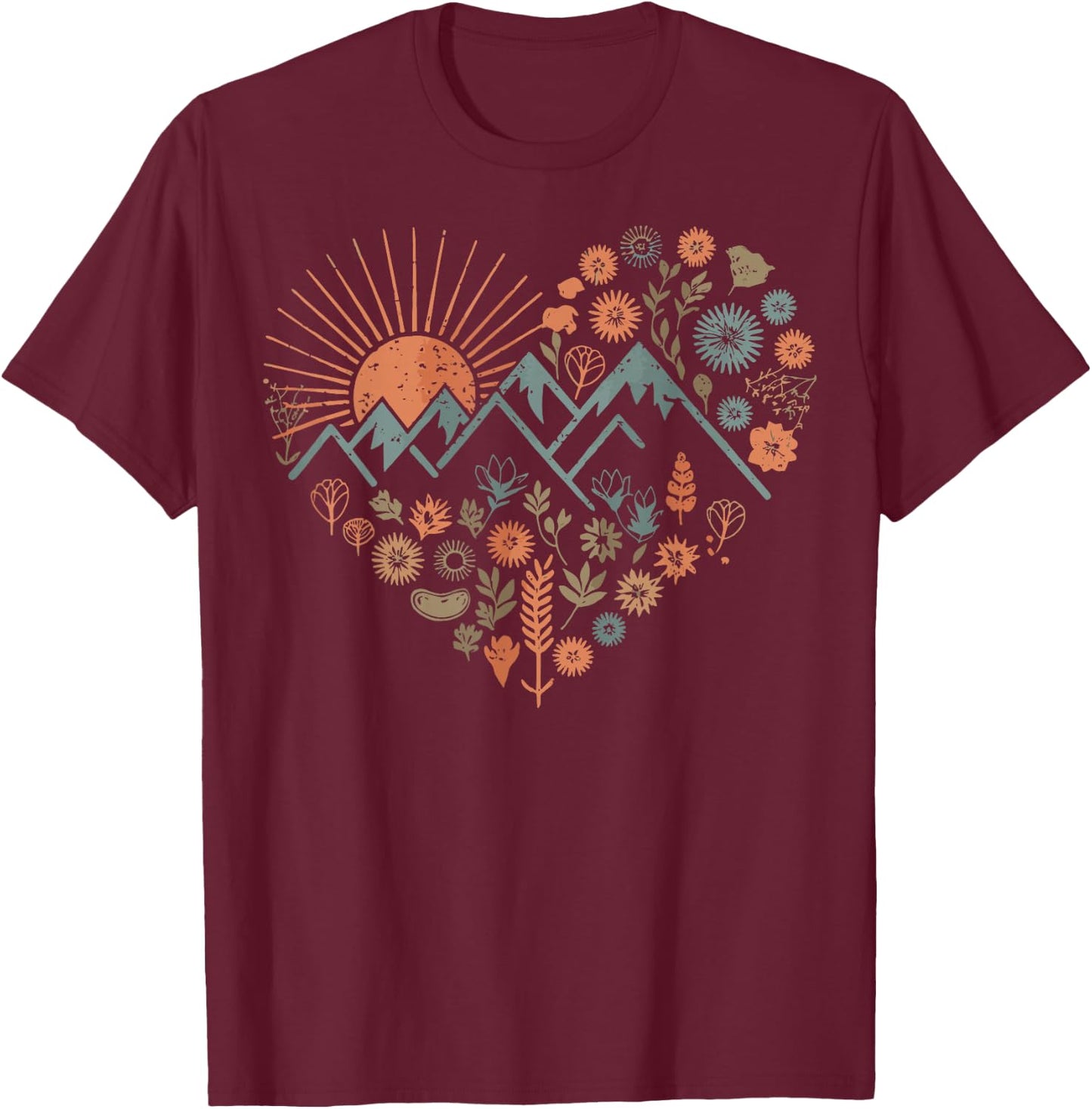Nature Heart T-Shirt - T-Shirt | Maroon