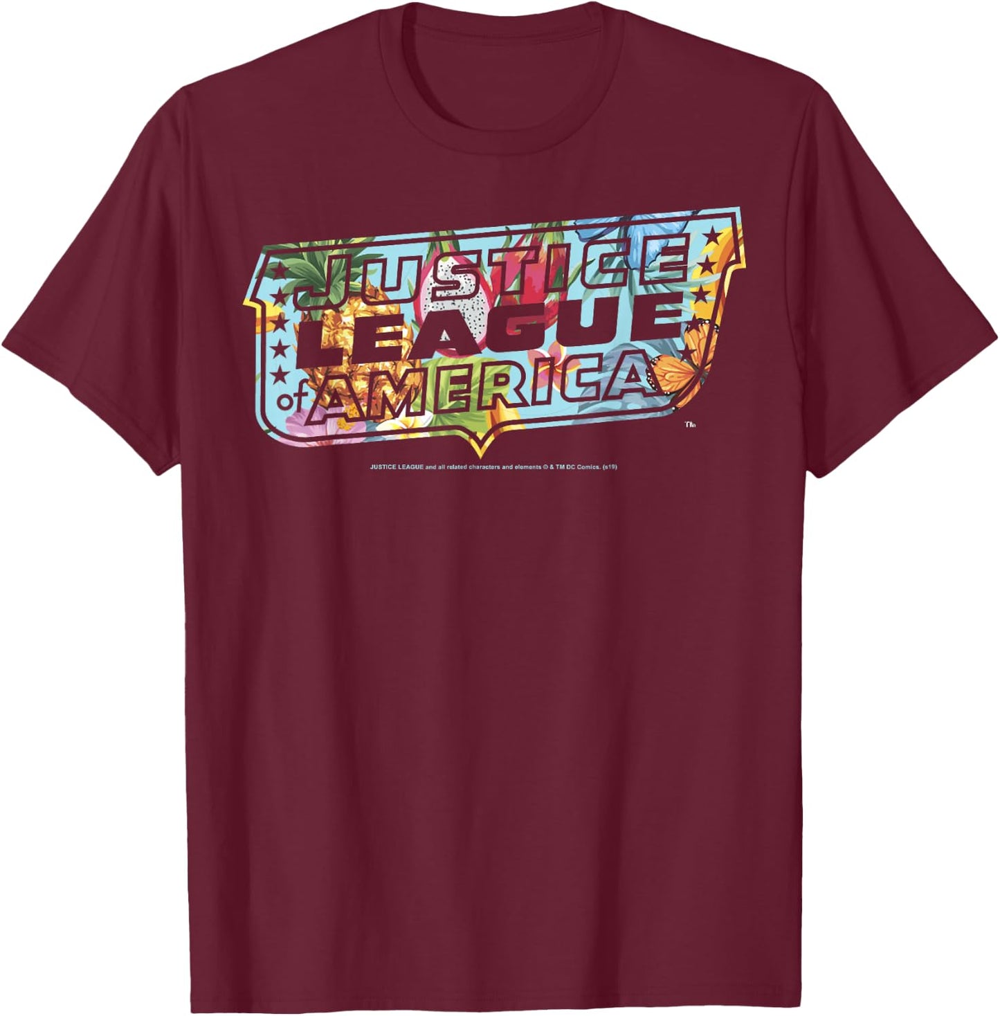 DC Comics Justice League Dragon Fruit Logo T-Shirt - T-Shirt | Maroon
