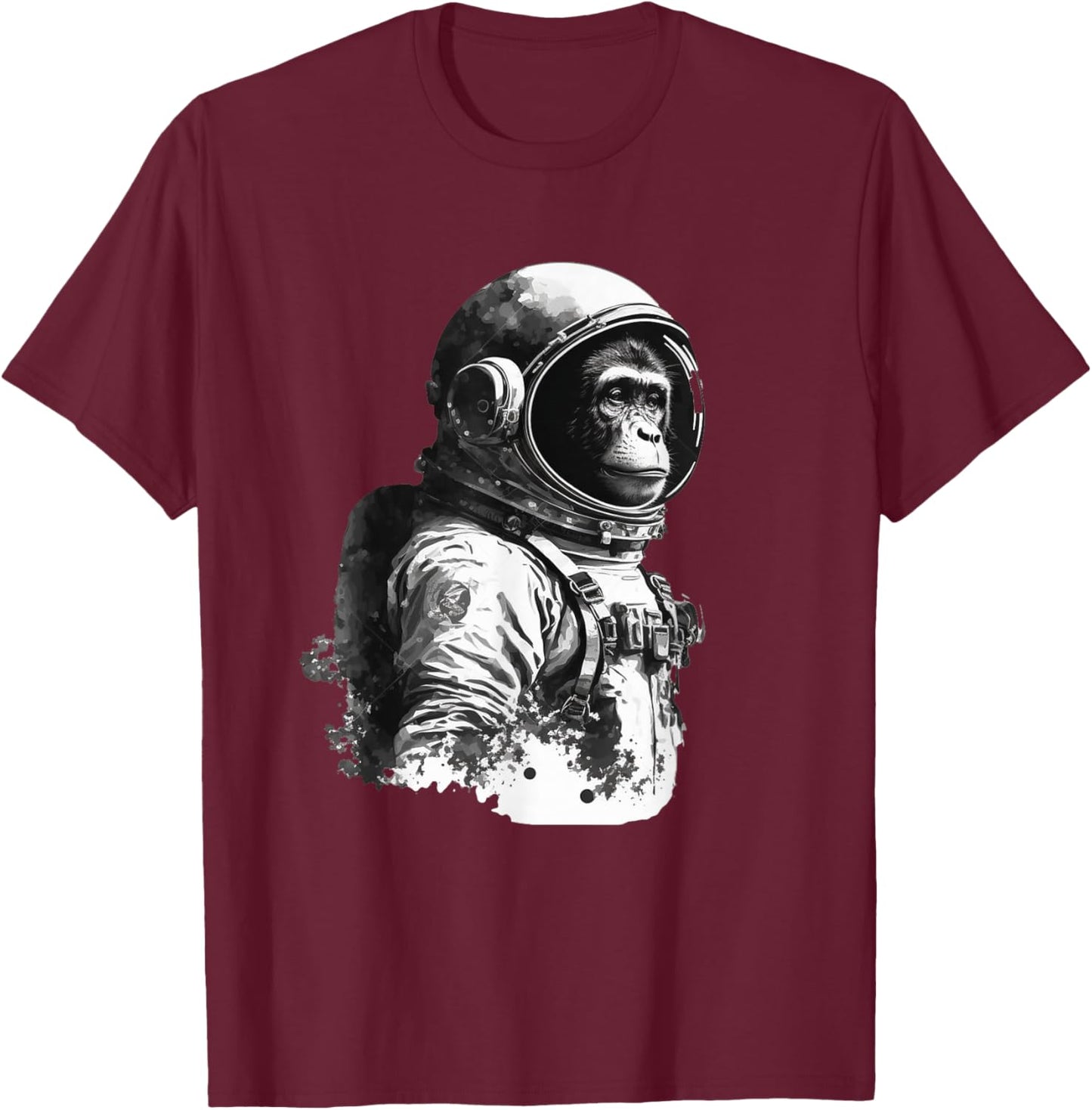 Space Vintage Travel Astronaut Monkey Astronaut T-Shirt - T-Shirt | Maroon