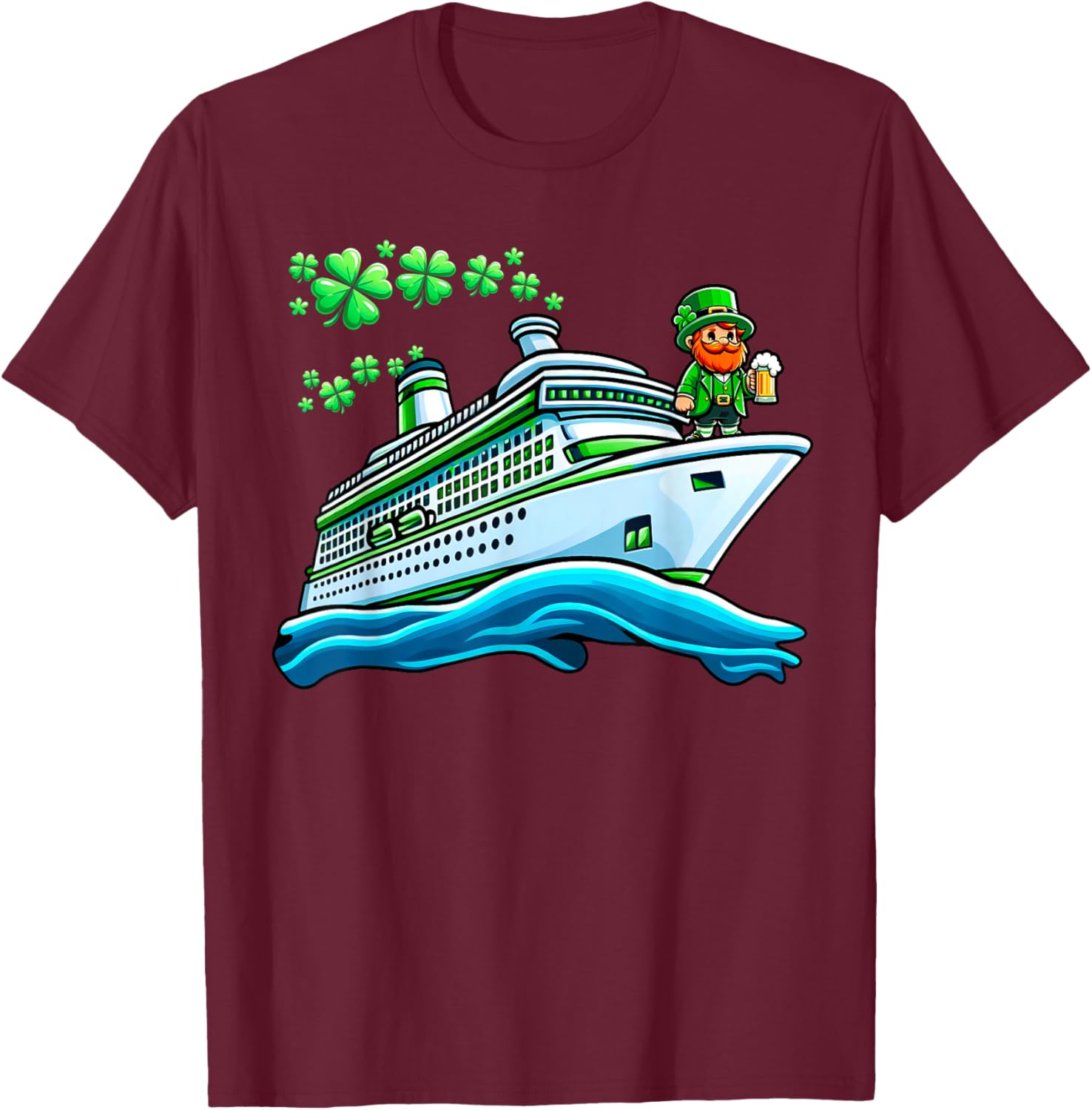 St Patricks Day Cruise Shamrock Family Trip Saint Paddys T-Shirt - T-Shirt | Maroon