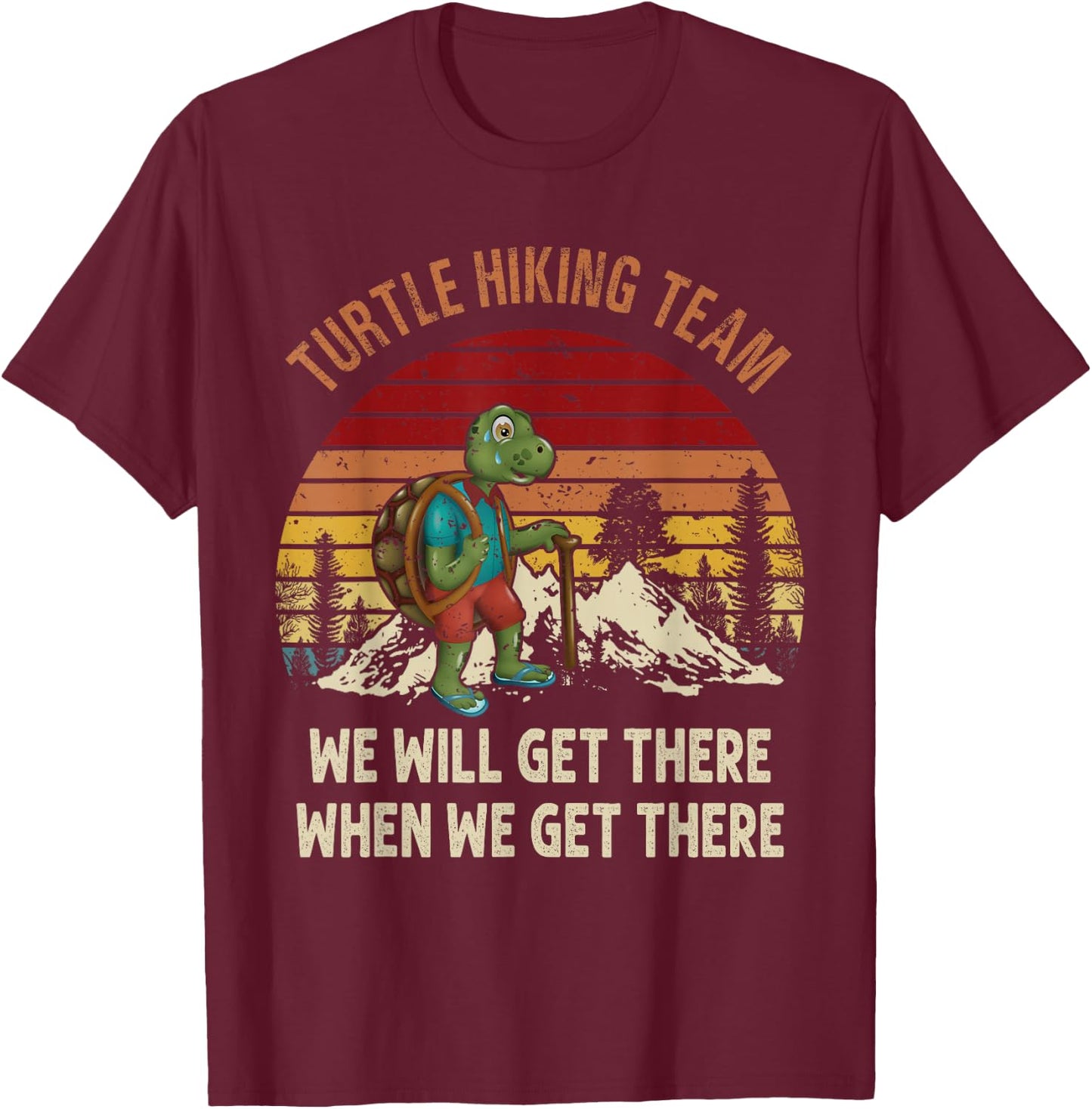 Turtle Hiking Team For Turtle Lover Hiking Travelling T-Shirt - T-Shirt | Maroon