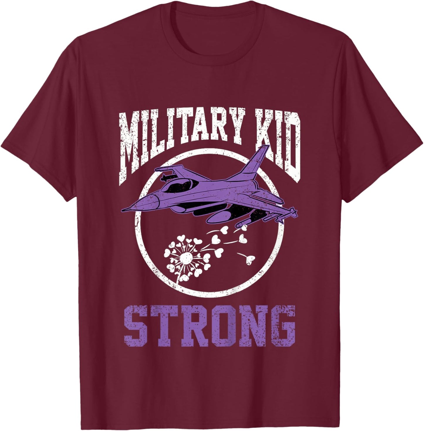 Military Kid Strong Veteran Army Soldier Child Children T-Shirt - T-Shirt | Maroon