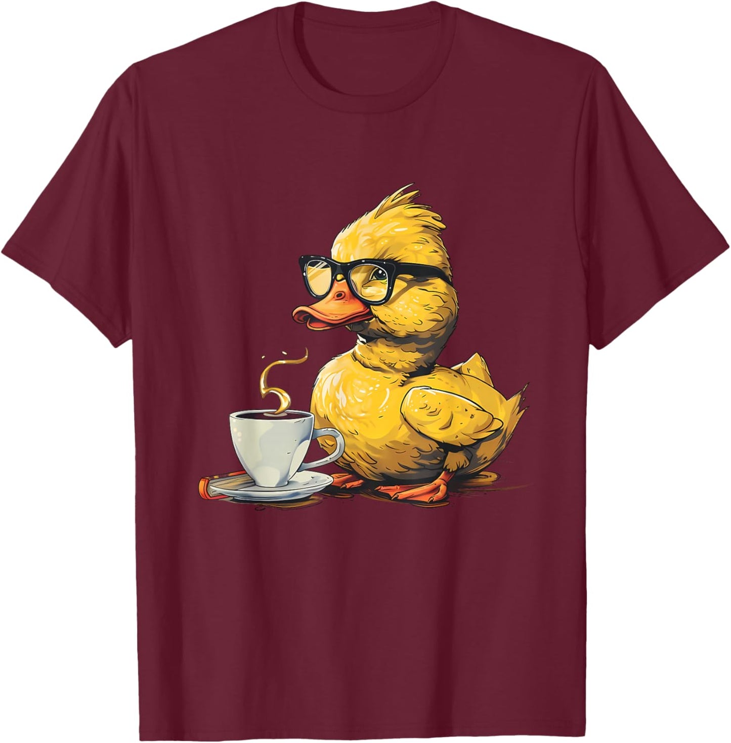 Rubber Duck Rubber Duckie Coffee Lover Rubber Duckling T-Shirt - T-Shirt | Maroon