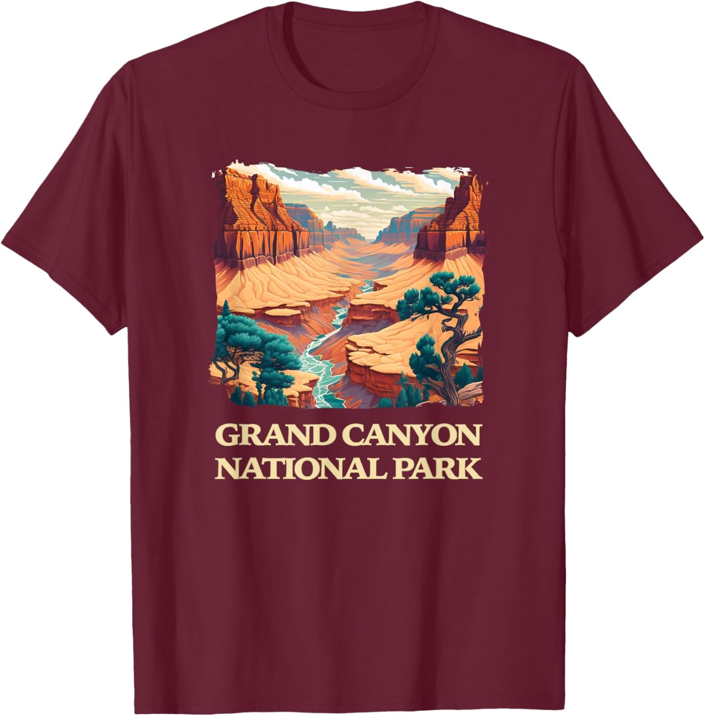 Grand Canyon National Park Arizona T-Shirt - T-Shirt | Maroon
