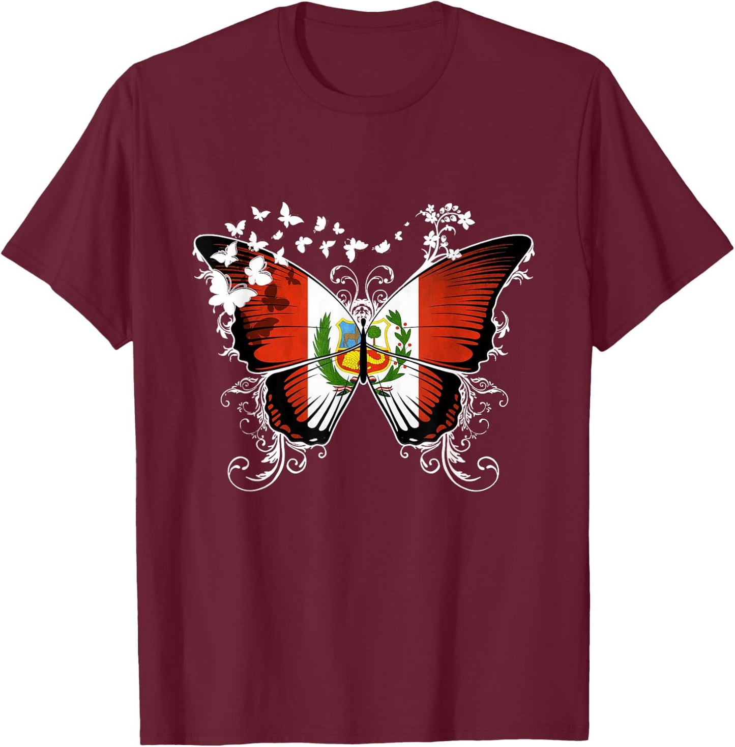 Peru Flag Peruvian T-Shirt - T-Shirt | Maroon