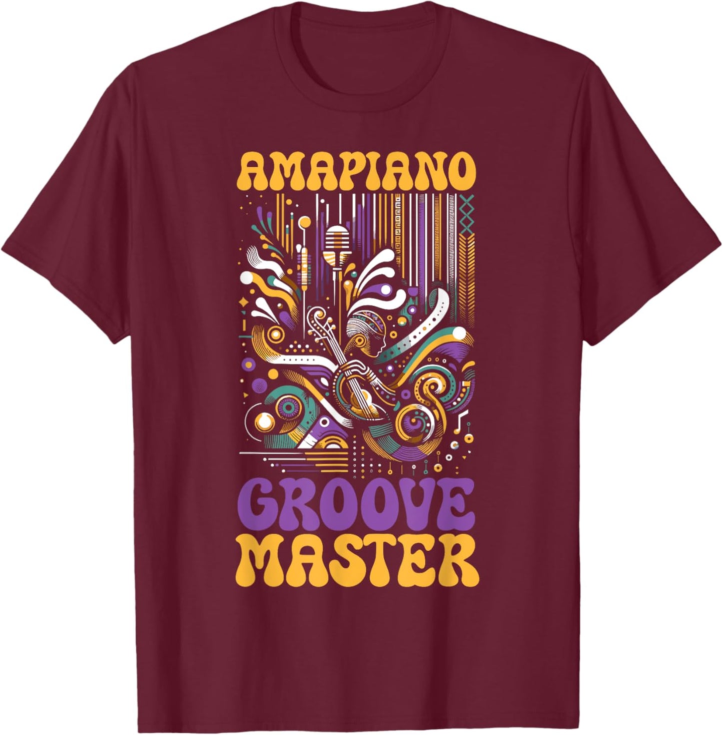 Amapiano South African Music Lover Afrobeat T-Shirt - T-Shirt | Maroon