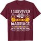 40th Wedding Anniversary shirt Couples Husband Wife 40 Years T-Shirt - T-Shirt | Maroon