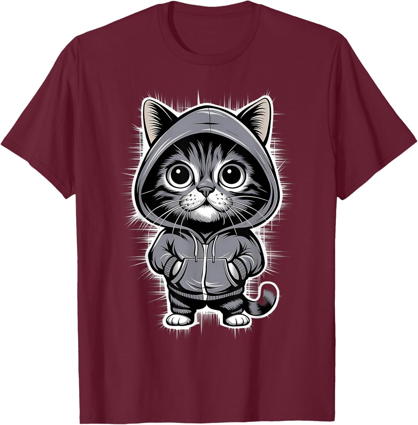 Adorable Cat Women Kids T-Shirt - T-Shirt | Maroon