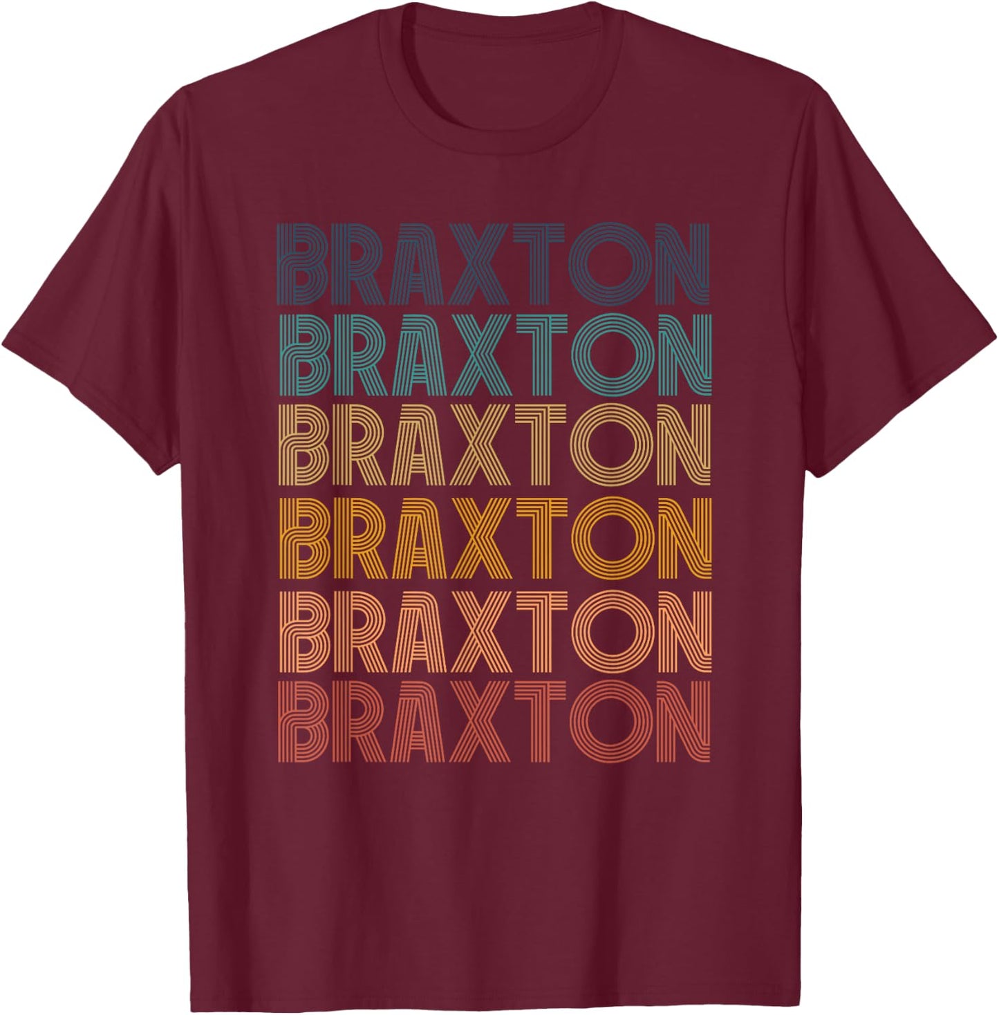 Retro Vintage BRAXTON Classic Name Cool 80s 90s T-Shirt - T-Shirt | Maroon