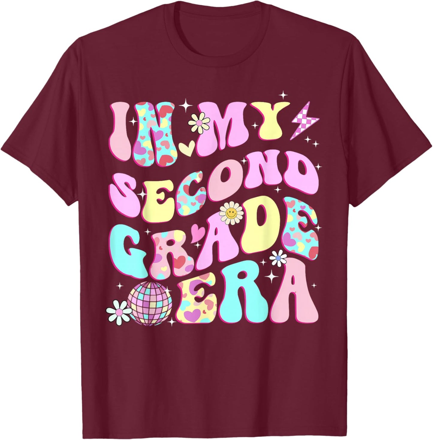 In My Second Grade Era Girl Back to School 2nd Grade Teacher T-Shirt - T-Shirt | Maroon