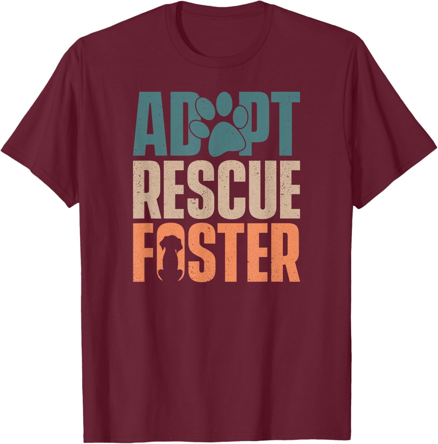 Cute Dog Adoption Rescue - Adopt Rescue Foster Women Girls Kids T-Shirt - T-Shirt | Maroon