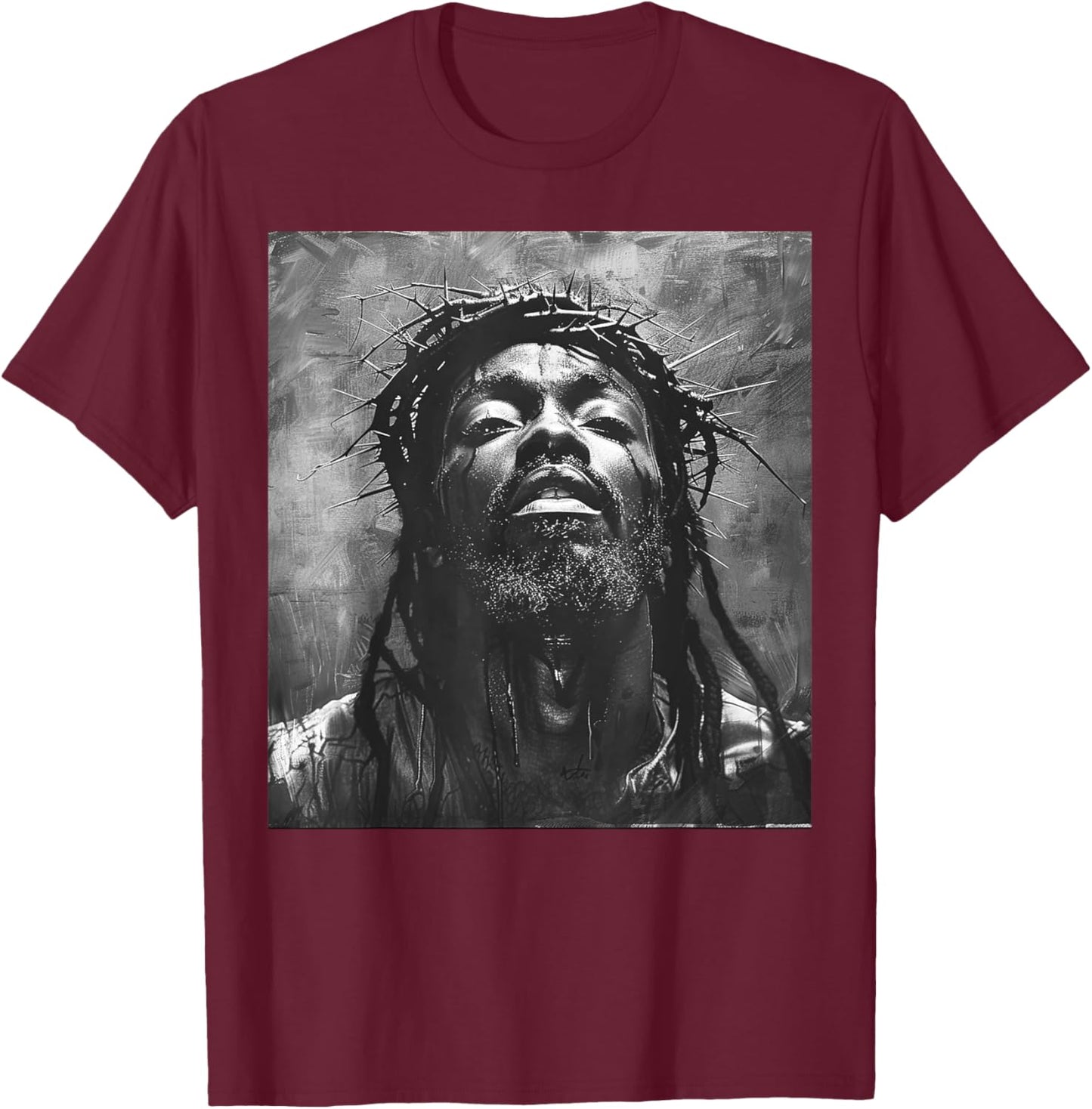 Black Jesus, Christianity, Church, Christ, Jesus T-Shirt - T-Shirt | Maroon