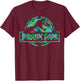 Jurassic Park Tropical Tree Fill Fossil Logo Small T-Shirt - T-Shirt | Maroon