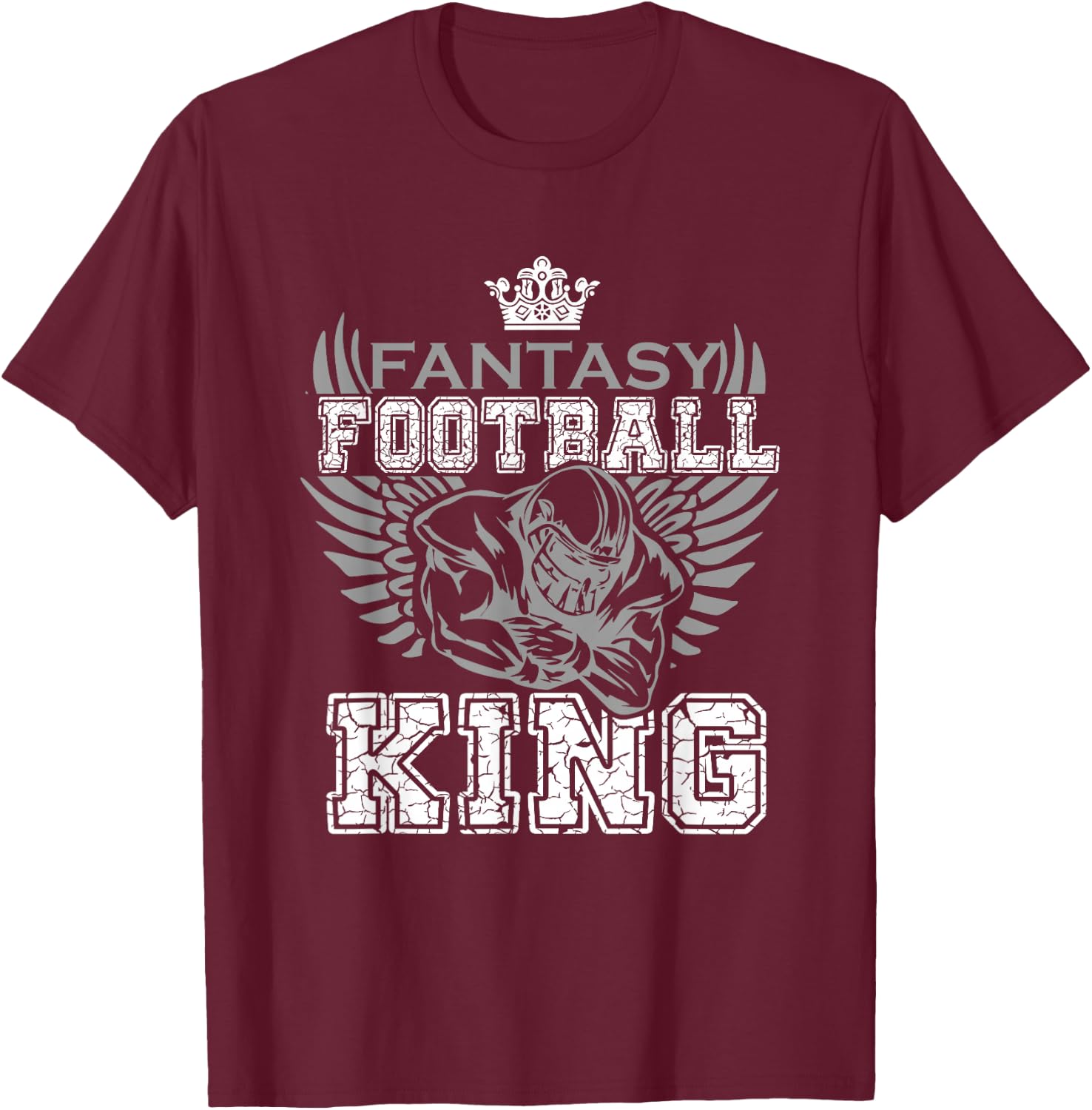 Fantasy Football King Funny Draft Day Champion Party Sports T-Shirt - T-Shirt | Maroon