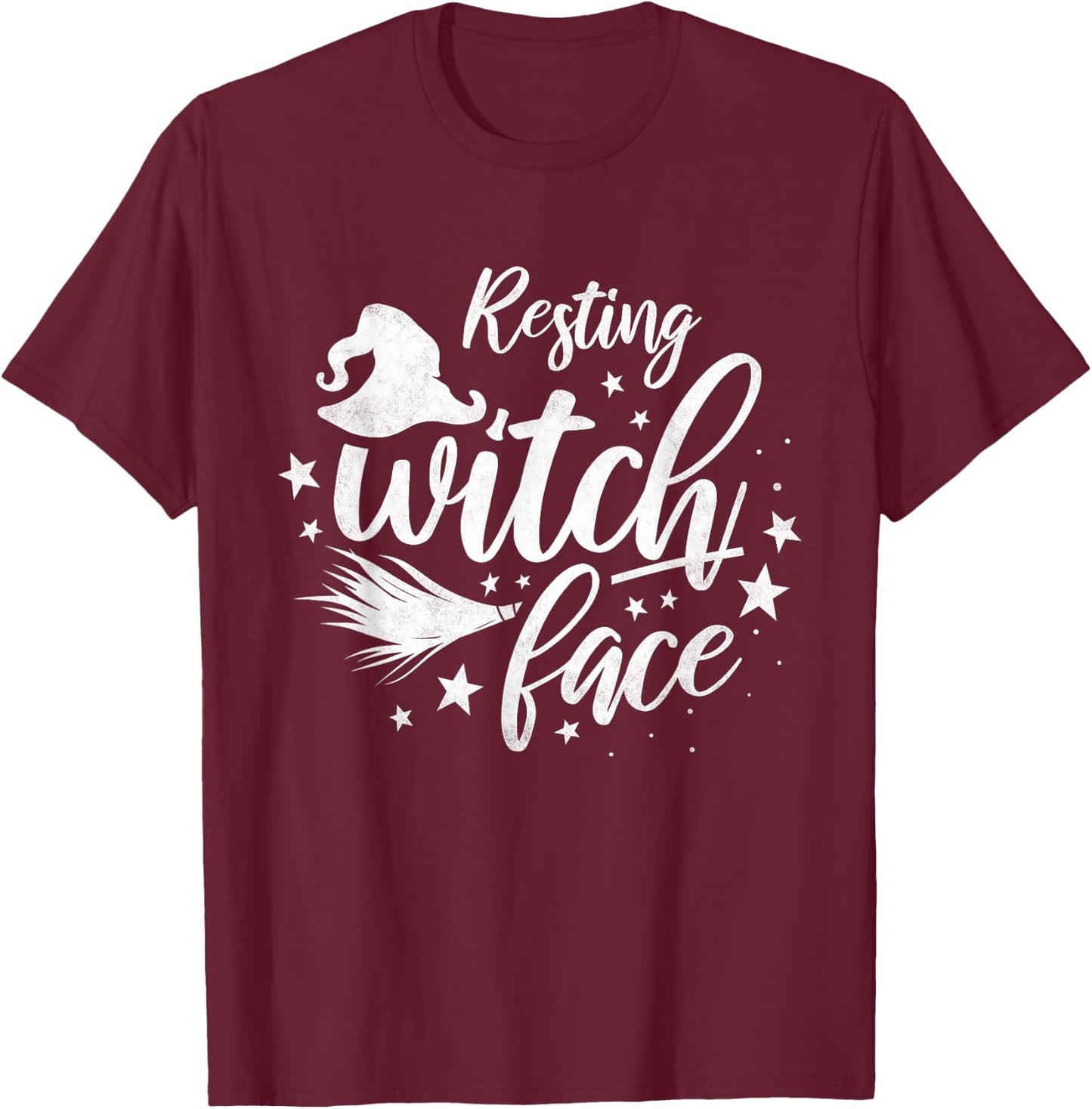 Resting Witch Face, Halloween T-Shirt - T-Shirt | Maroon