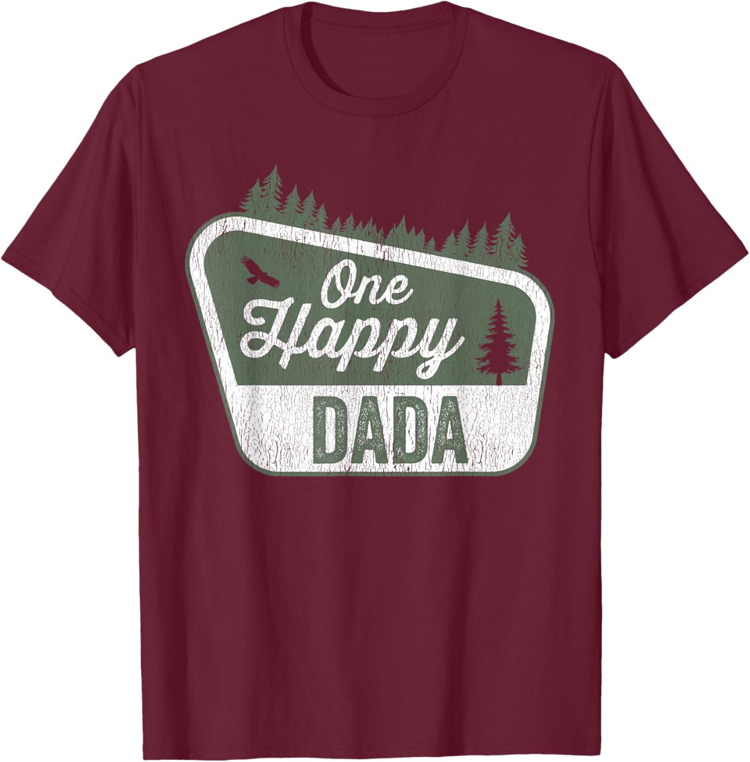 Happy Camper Matching Family by Foxio -Kids Black Small Modern Casual Short Sleeve T-Shirt - T-Shirt | Maroon