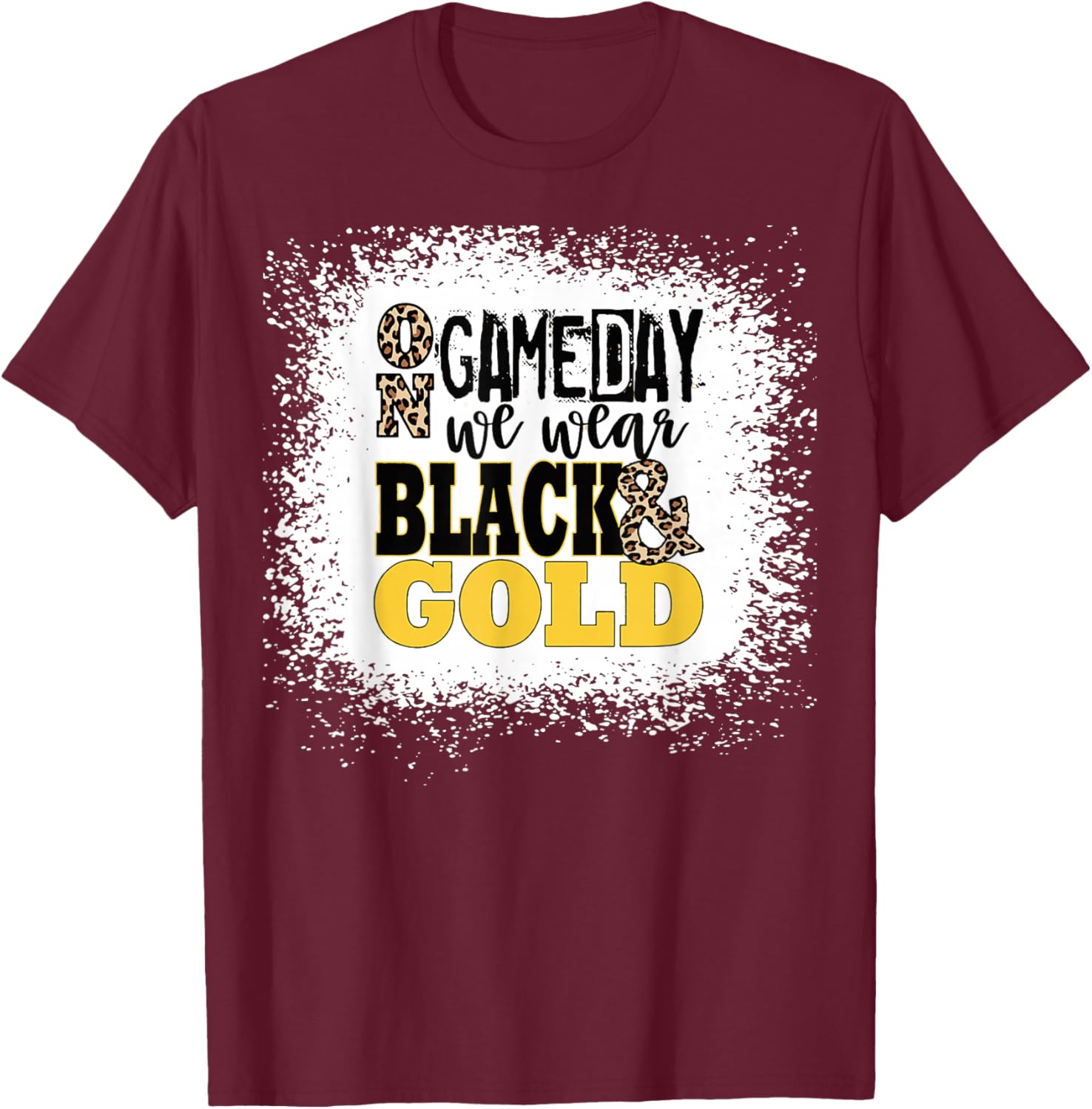On Gameday Football We Wear Gold and Black T-Shirt - T-Shirt | Maroon