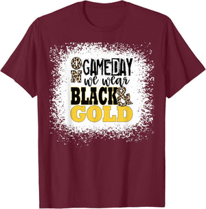 On Gameday Football We Wear Gold and Black T-Shirt - T-Shirt | Maroon
