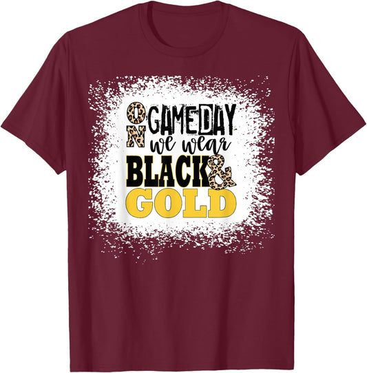On Gameday Football We Wear Gold and Black T-Shirt - T-Shirt | Maroon