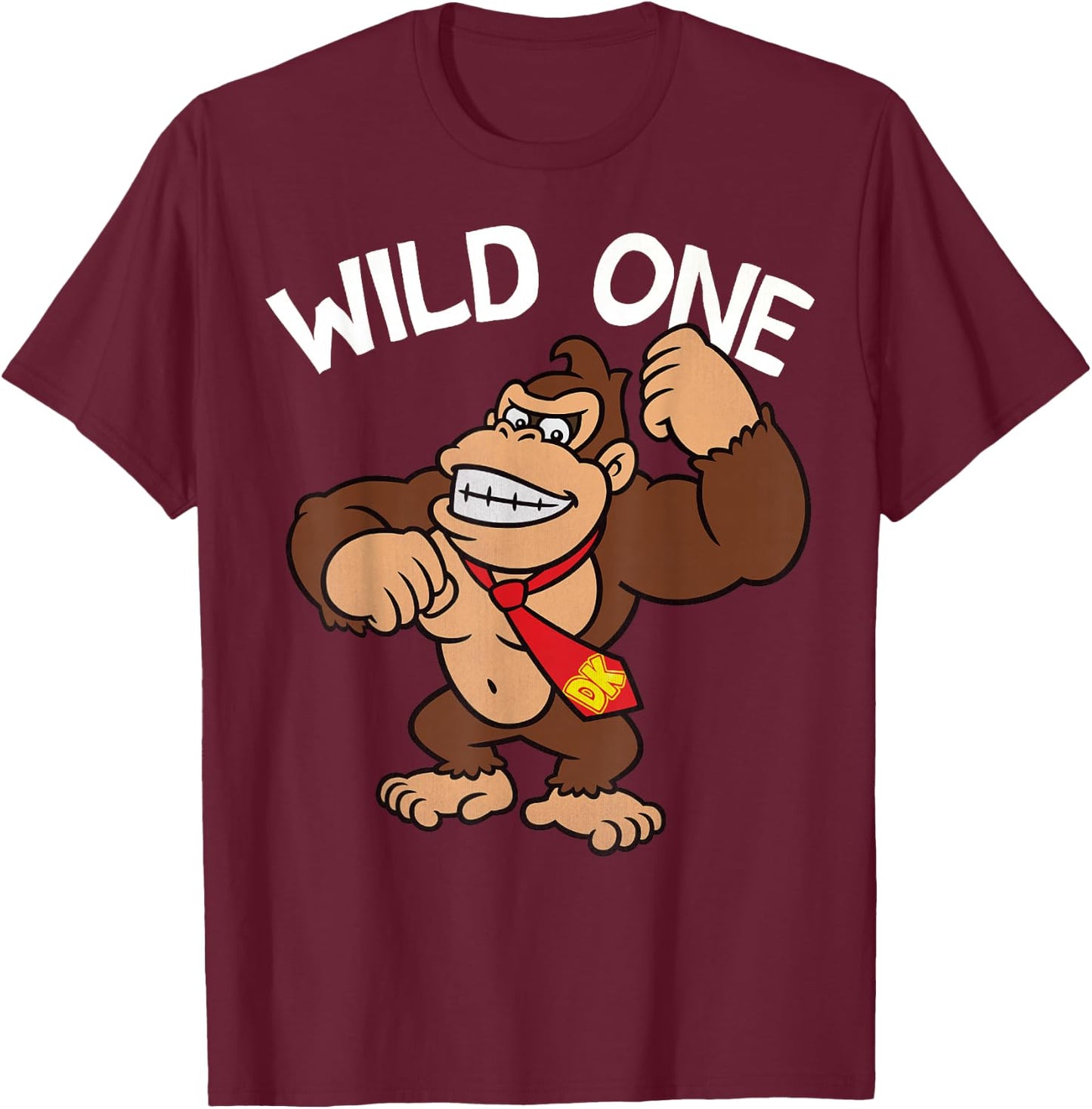 Super Mario Donkey Kong Wild One T-Shirt - T-Shirt | Maroon
