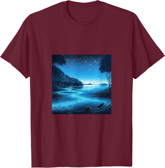 Puerto Rico's Bioluminescent Bays T-Shirt - T-Shirt | Maroon