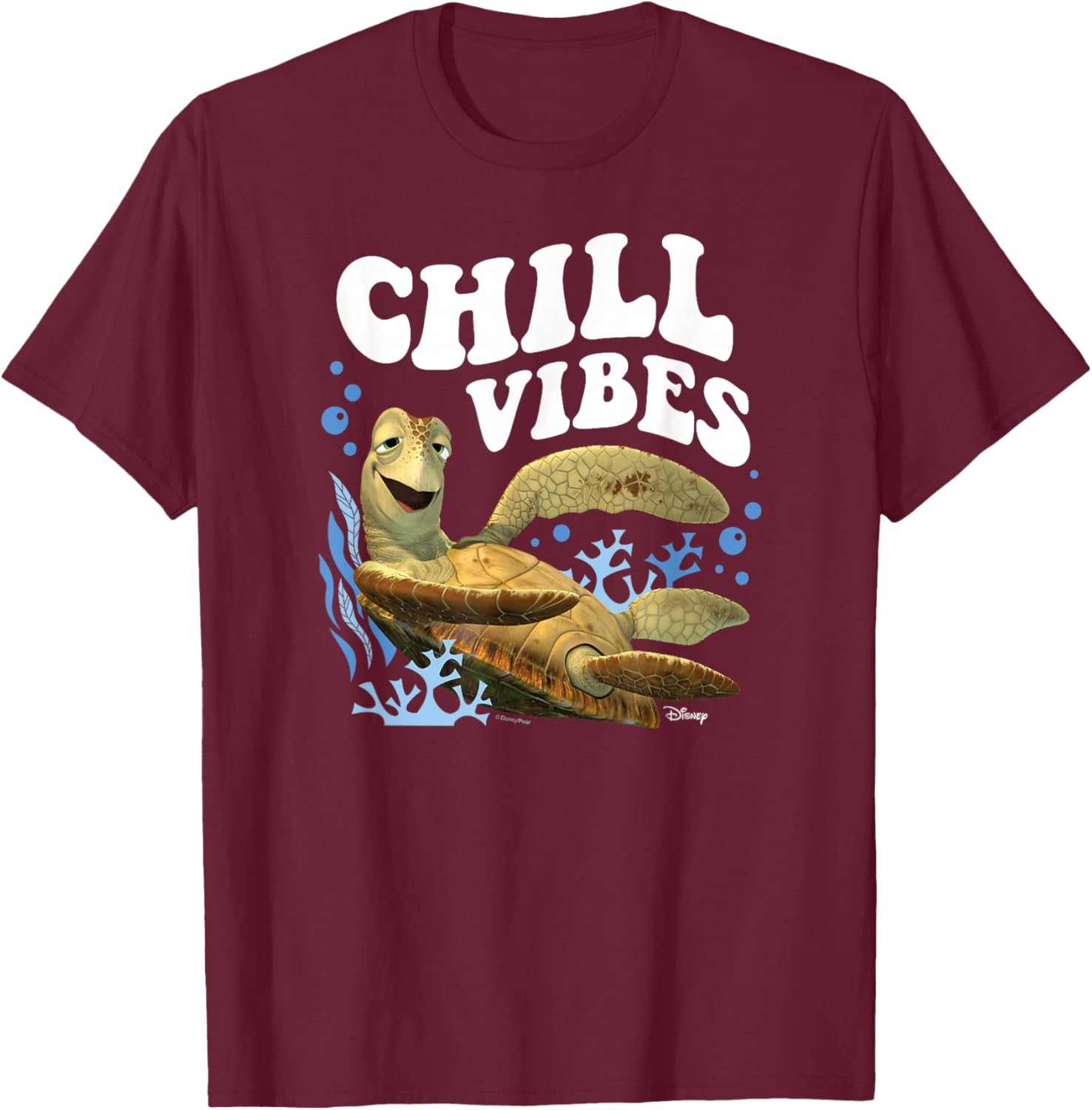 Finding Nemo - Crush Chill Vibes T-Shirt - T-Shirt | Maroon