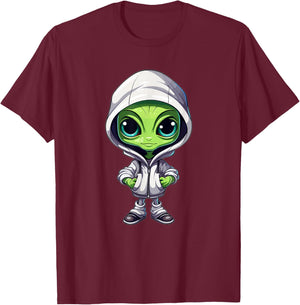Cute Alien Art I Kids Alien T-Shirt - T-Shirt | Maroon
