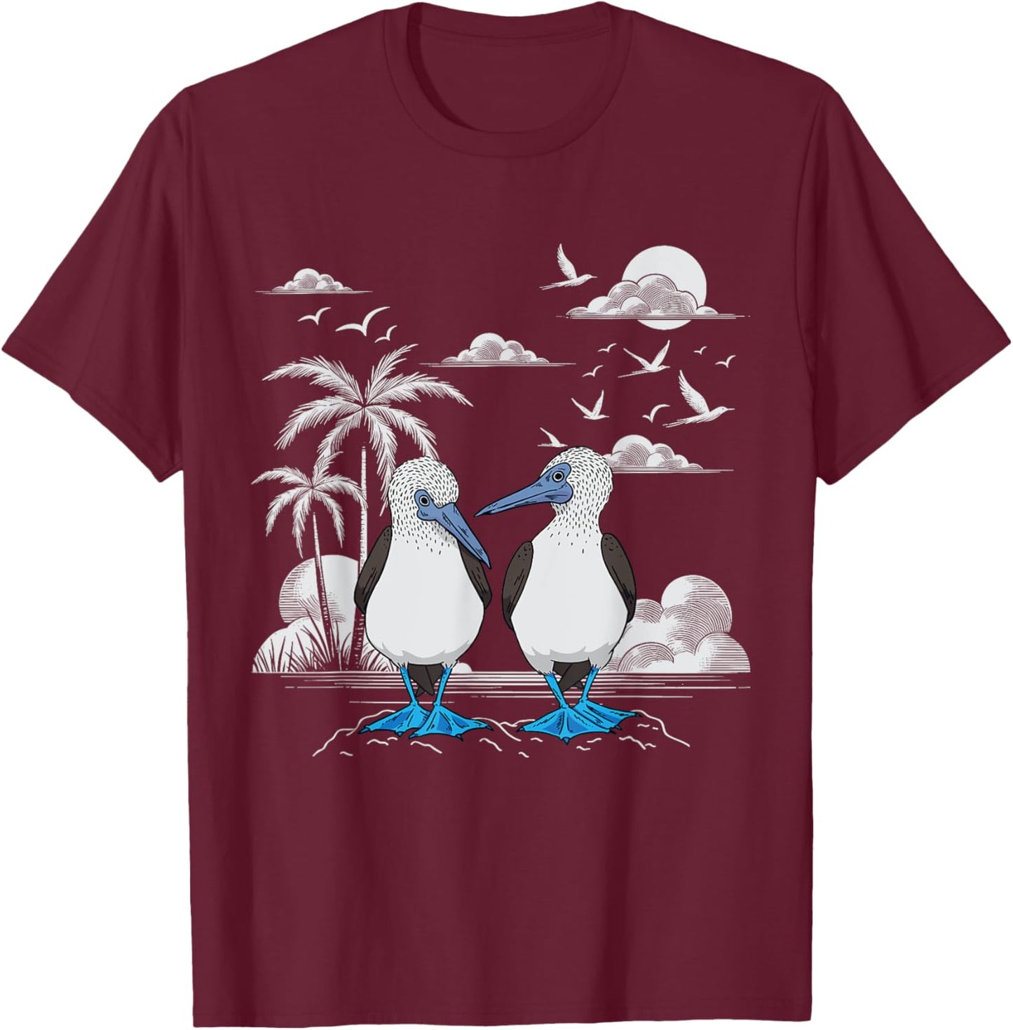 Seabirds Blue Footed Booby Bird Galapagos T-Shirt - T-Shirt | Maroon