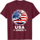 Soccer American Flag Soccer Apparel Soccer 2025 T-Shirt - T-Shirt | Maroon