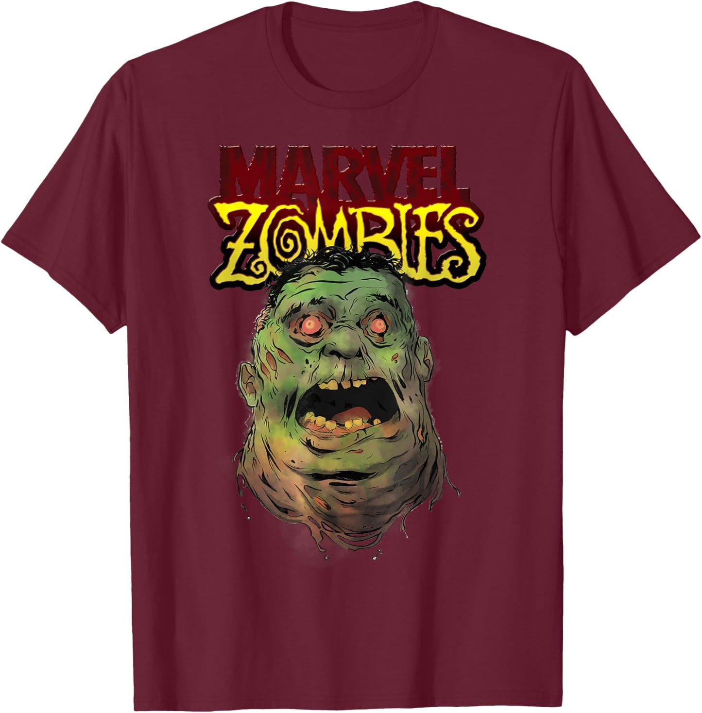 Marvel Zombies The Hulk Zombie Head T-Shirt - T-Shirt | Maroon