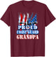 Coast Guard Grandpa USA Flag Military Men T-Shirt - T-Shirt | Maroon