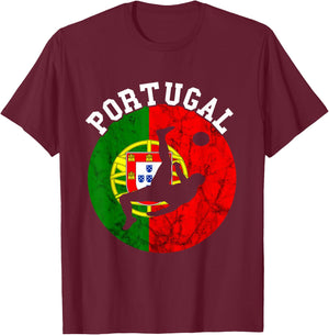 Portugal Soccer Futebol Portuguese Pride Portuguese Flag T-Shirt - T-Shirt | Maroon