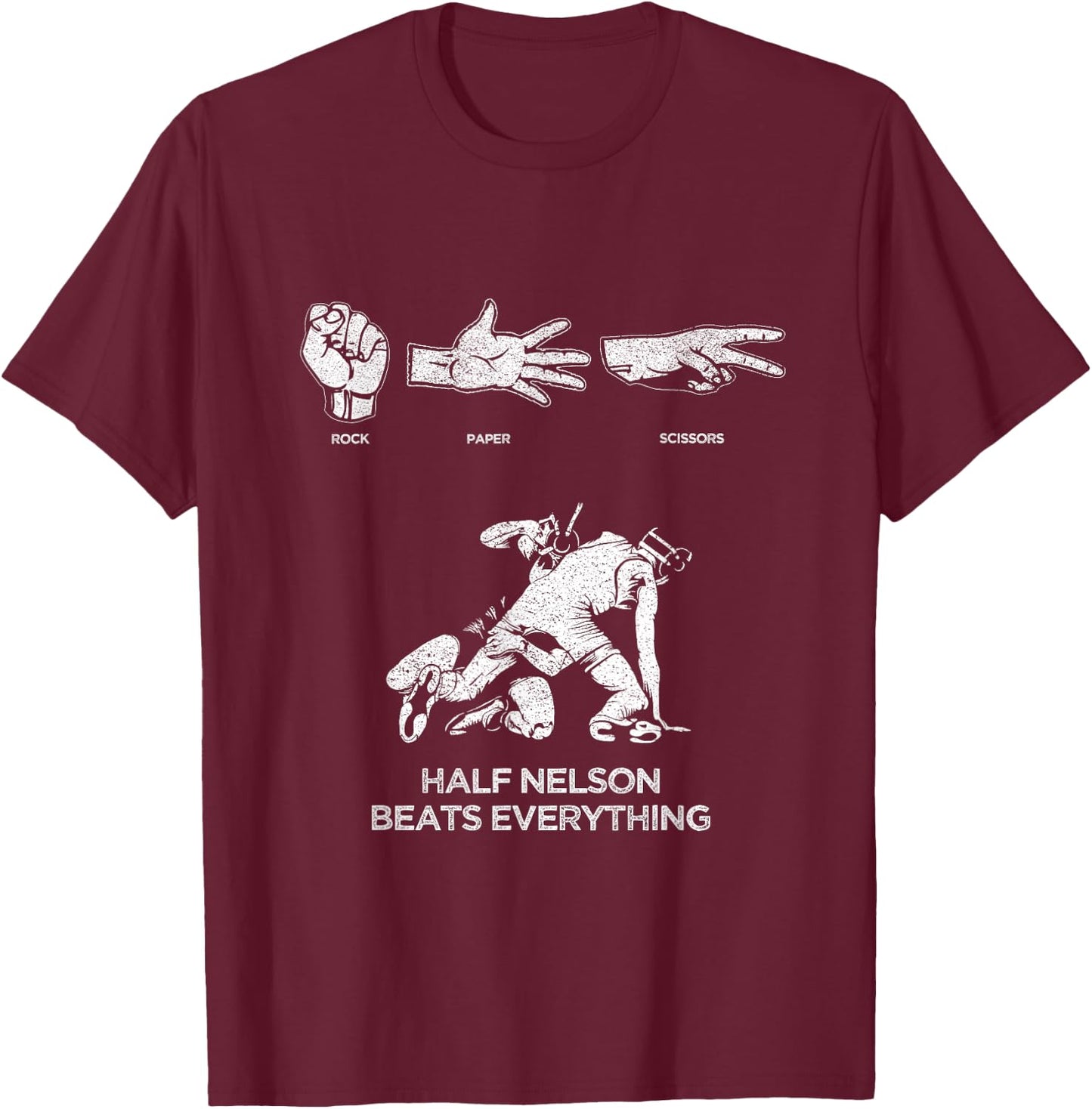 Rock Paper Scissors USA Wrestling for Boys, Men & Girls T-Shirt - T-Shirt | Maroon