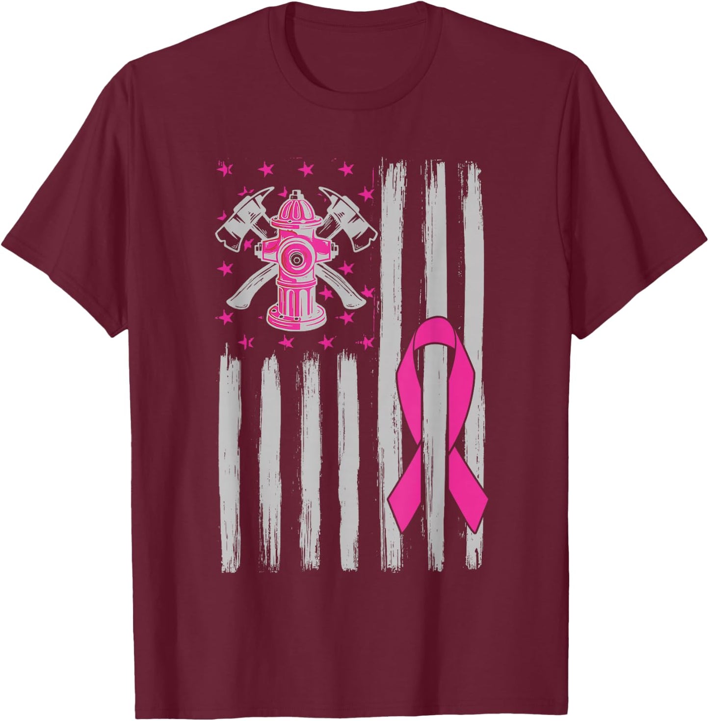Firefighter Cancer Awareness Month T-Shirt - T-Shirt | Maroon