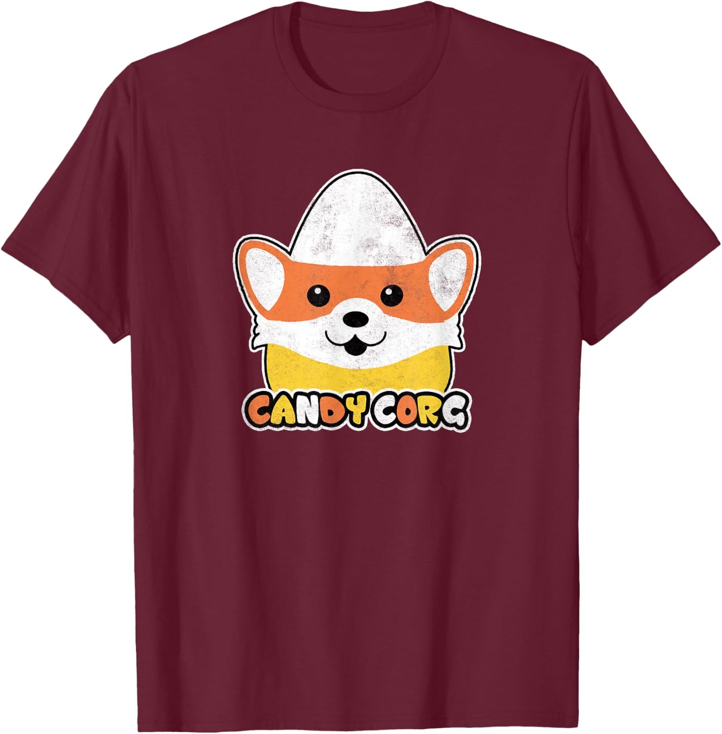 Candy Corn Corgi Halloween Dog Candy Corg Men Women Kids T-Shirt - T-Shirt | Maroon