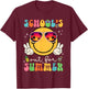School's Out For Summer Teacher Last Day Of School Groovy T-Shirt - T-Shirt | Maroon