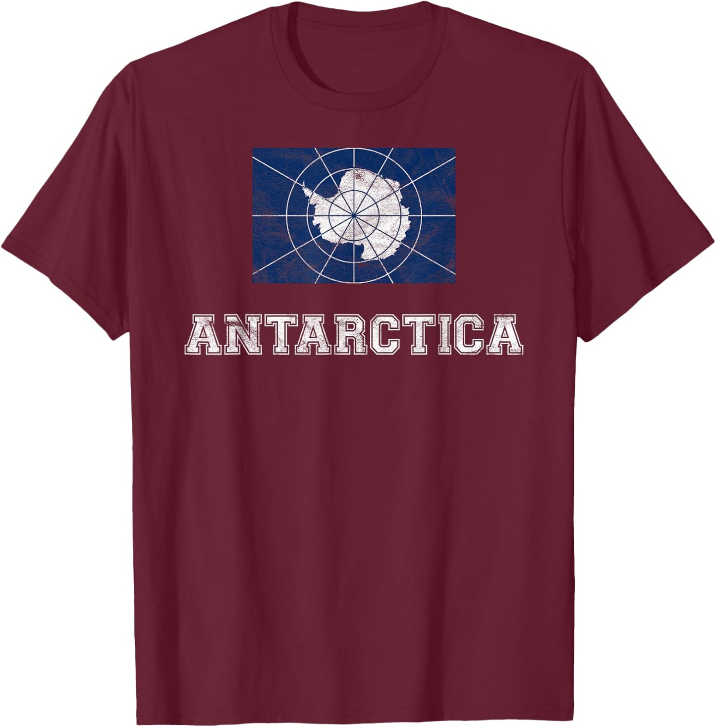 Antarctica Flag Vintage I Expedition Men Women Kids T-Shirt - T-Shirt | Maroon