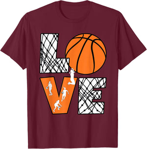 Love Basketball Cute Women Girls Basketball Lover T-Shirt - T-Shirt | Maroon