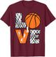 Love Basketball Cute Women Girls Basketball Lover T-Shirt - T-Shirt | Maroon