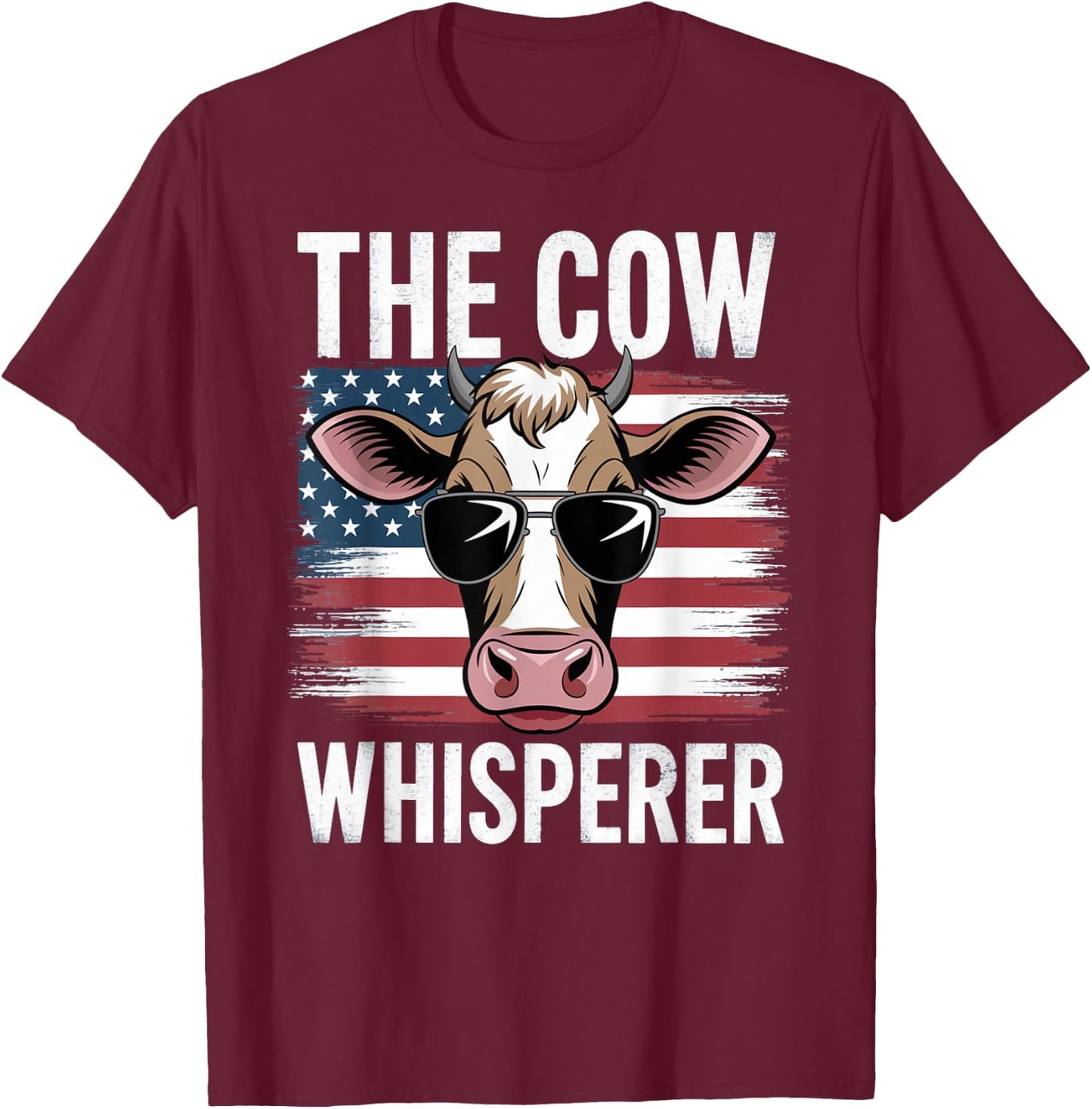 Men Women The Cow Whisperer Farmer Animal Farm Funny T-Shirt - T-Shirt | Maroon