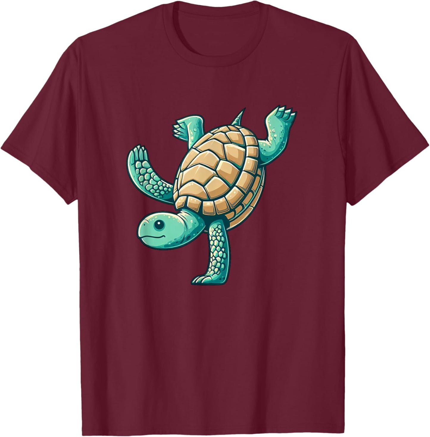 Turtle Handstand Flip Gymnastics T-Shirt - T-Shirt | Maroon