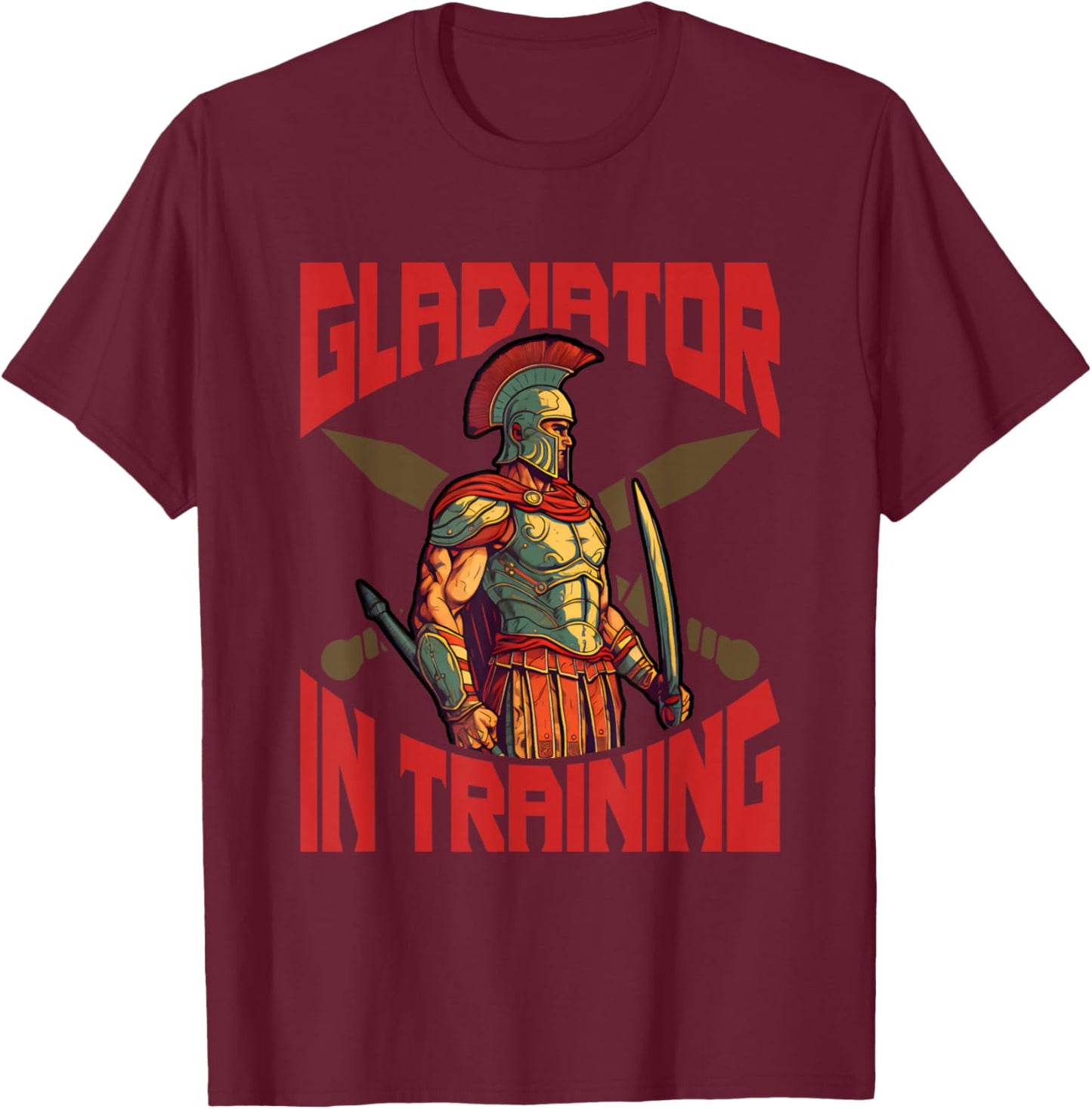 Gladiator in Training Workout Motivation Ancient Rome SPQR T-Shirt - T-Shirt | Maroon
