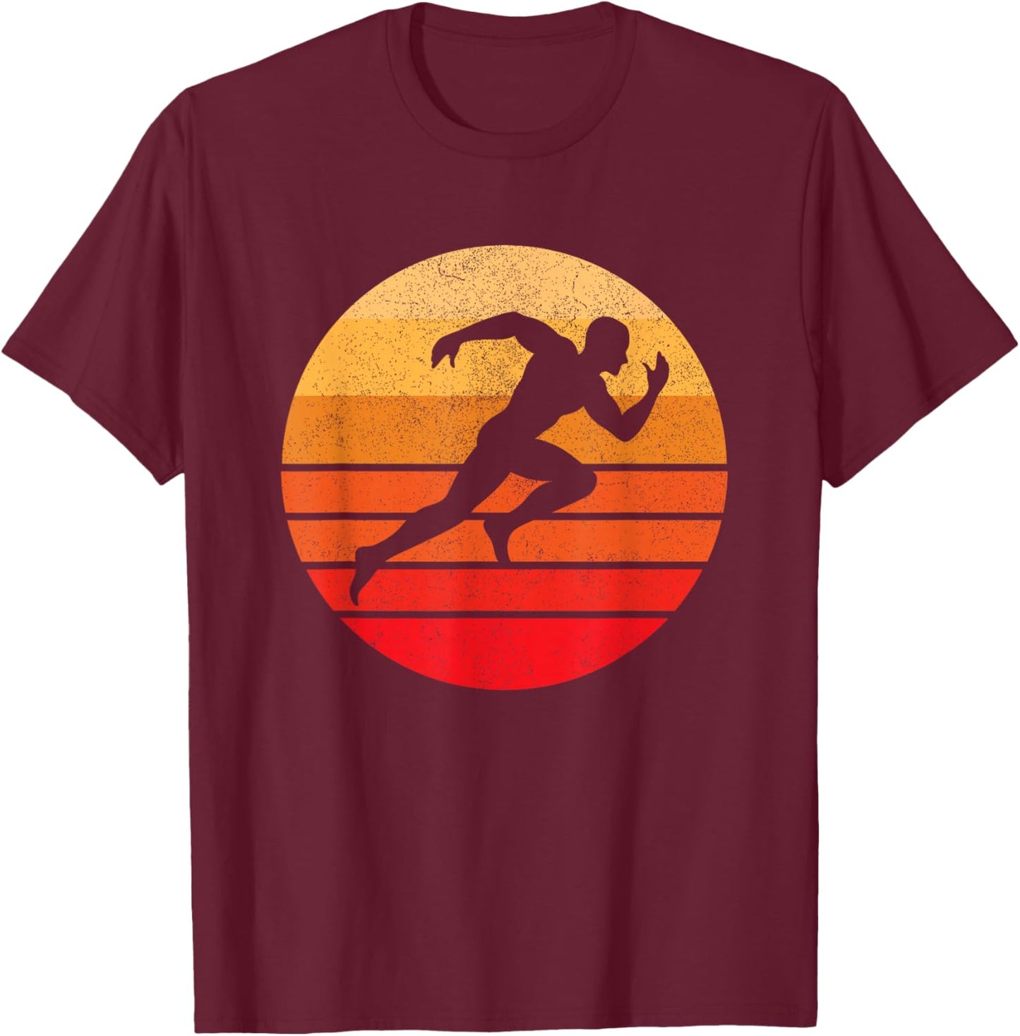 Sprinting, Sprinter Silhouette T-Shirt - T-Shirt | Maroon