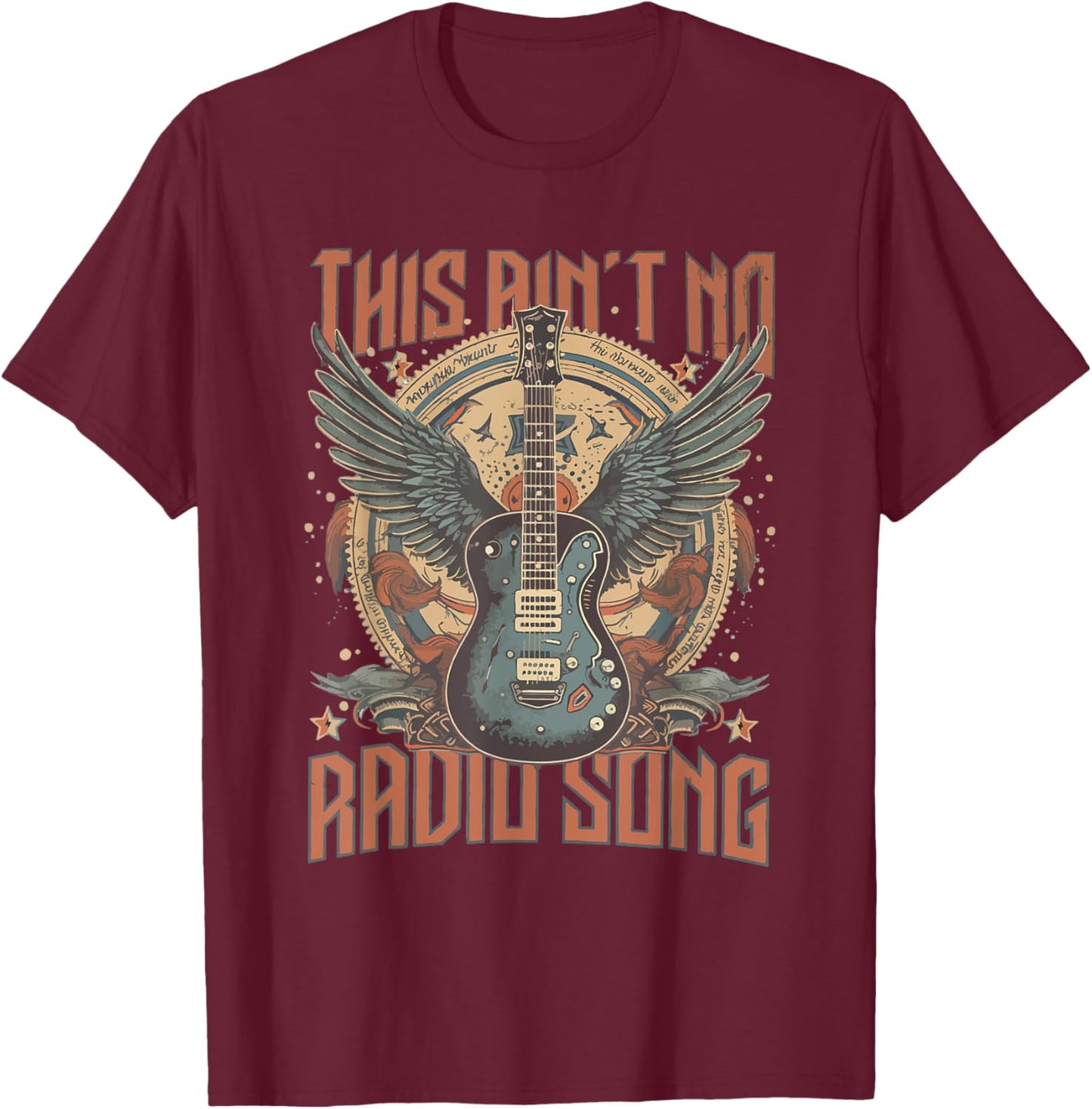 Radio Song | Mockingbird Crow Country Music T-Shirt - T-Shirt | Maroon