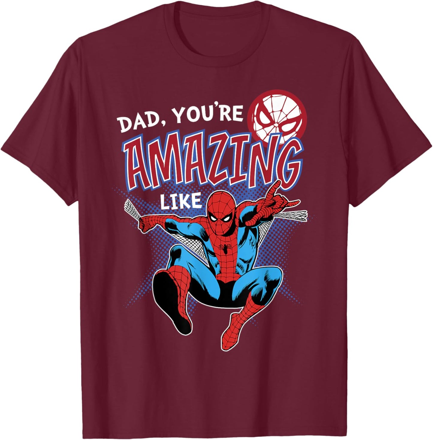 Marvel Spider-Man Amazing Dad Father's Day T-Shirt - T-Shirt | Maroon