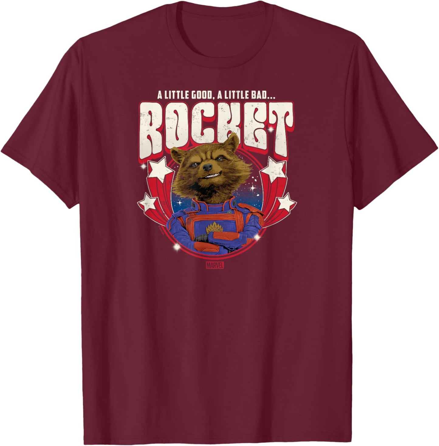 Guardians of The Galaxy - Rocket Raccoon Band T-Shirt - T-Shirt | Maroon