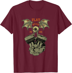Retro HD Flathead Flying Eyeball Vtwin Motorcycle Gear 1952 T-Shirt - T-Shirt | Maroon